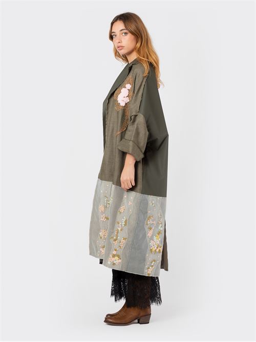 Overcoat in linen and cotton with embroidery ERMANNO GALLAMINI | P23AGATA02